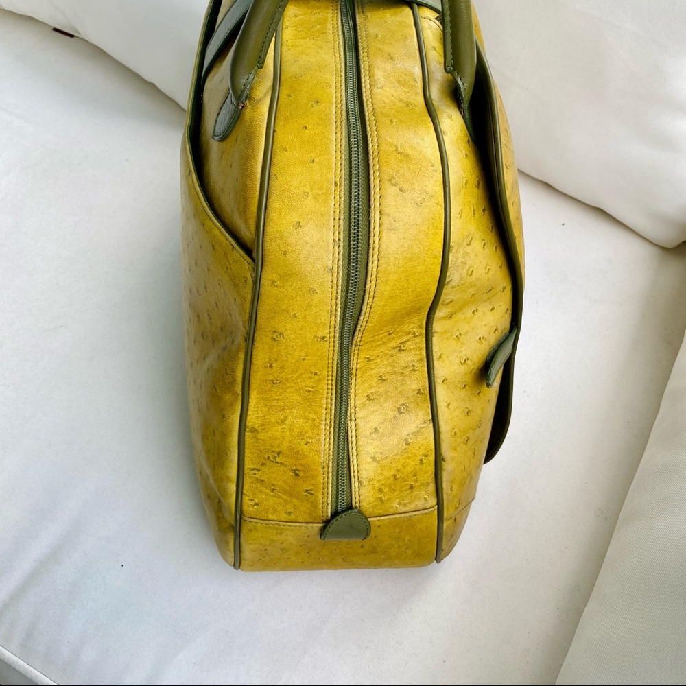 Christian Dior Ostrich Saddle Green Bowler Bag - Picture 14 of 16